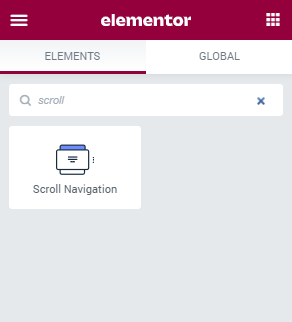 scroll navigation widget