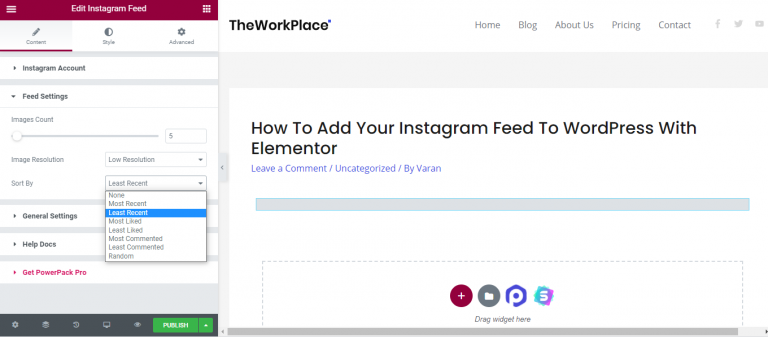 Instagram Widget Feed SettingsInstagram Widget Feed Settings