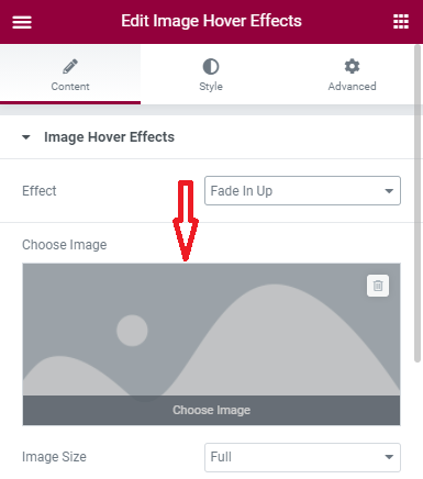 choose image in elementor